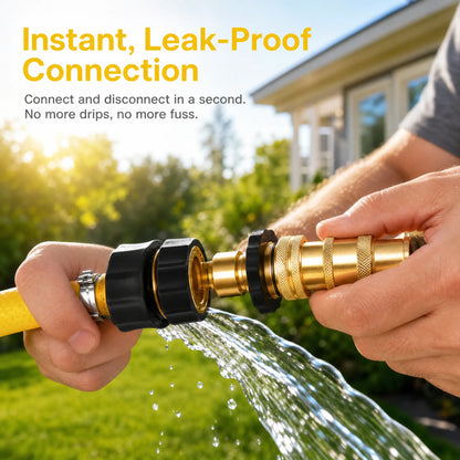 3/4" Garden Hose Quick Connectors (6 Pack) - Leak-Proof Male-Female Adapters, No-Tool Instant Connect Garden Accessories for Backyard, Outdoor Use & Car Wash, Outdoor Garden Accessories