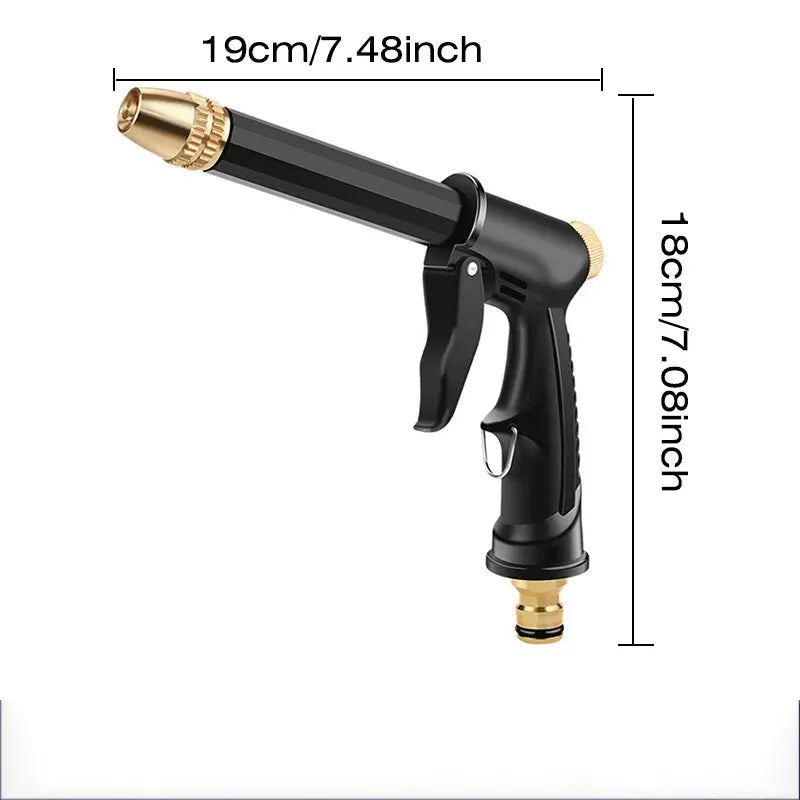 High-Pressure Garden Sprayer Nozzle, Heavy-Duty Watering Spray for Outdoor Use, Pet Bathing, Car Washing, Cleaning, and Irrigation, Adjustable Spray Nozzle