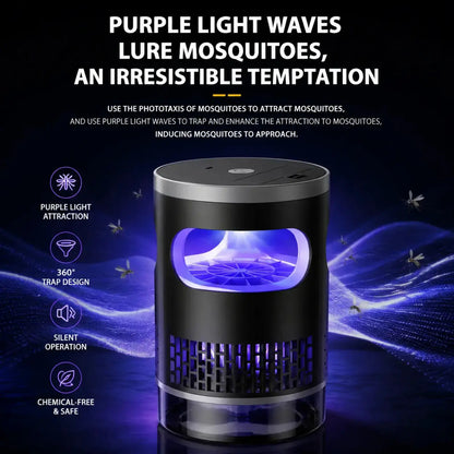 Indoor Insect Trap - Effective Suction & UV Light Catcher for Mosquitoes, Fruit Flies, Gnats & Moths - Quiet & Non-Zapper for Home.
