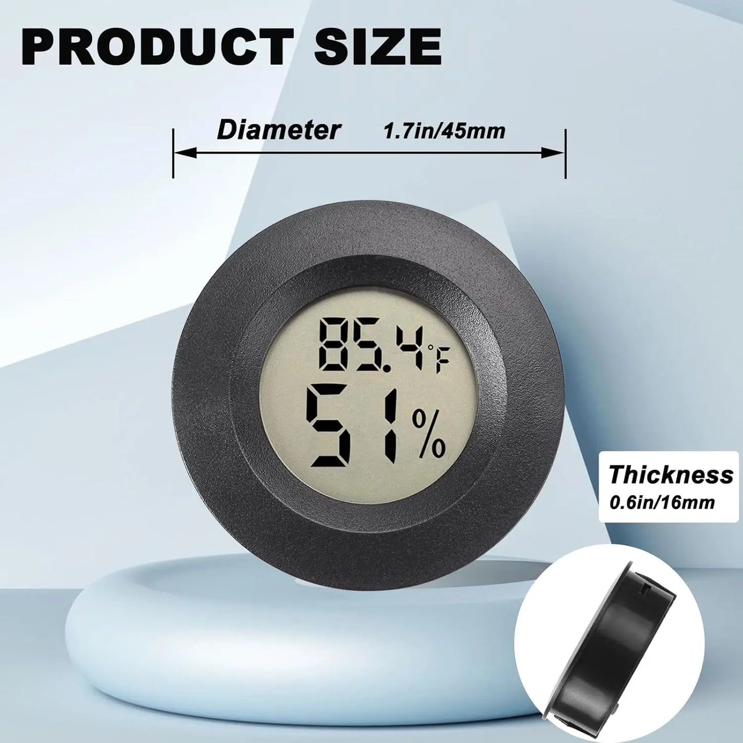 Mini Hygrometer Digital Humidity Meter 2 Pack Hygrometer Indoor/Outdoor Humidity Reptile for Greenhouse Garden Cellar Fahrenheit(?)/ Celsius(?)