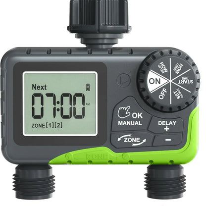 Rainpoint Smart Programmable Digital Hose Watering Timer for Outdoor Garden Irrigation with Rain Delay, Manual, and Auto Drip Features