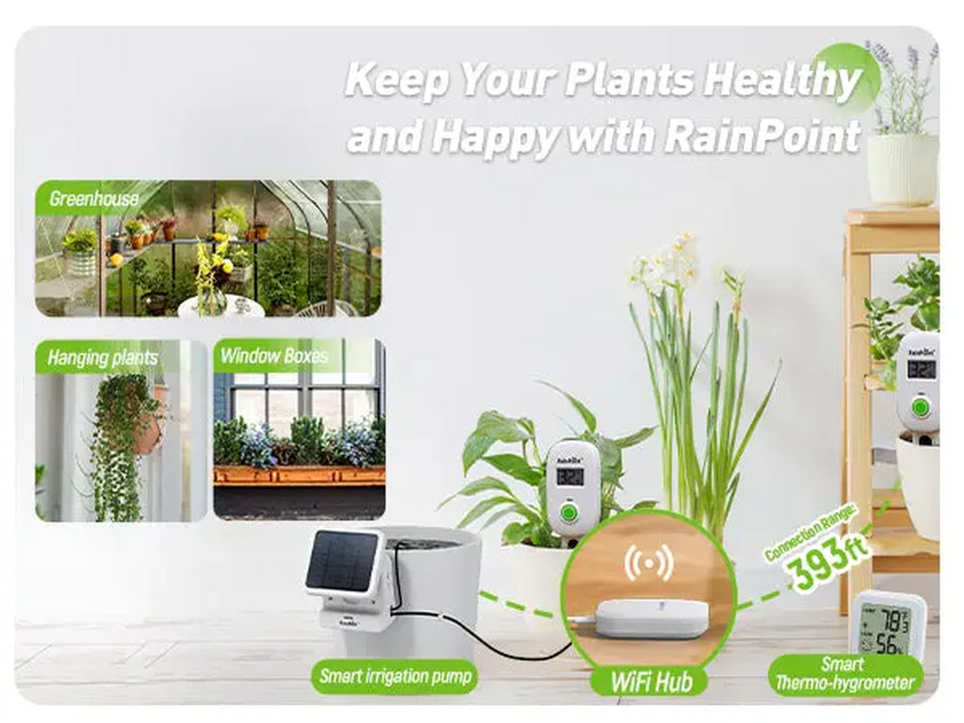 RAINPOINT Smart Digital Wireless Plant Moisture Meter Houseplant Indoor, Leave-In Soil Hygrometer Sensor, Real-Time Monitor Humidity