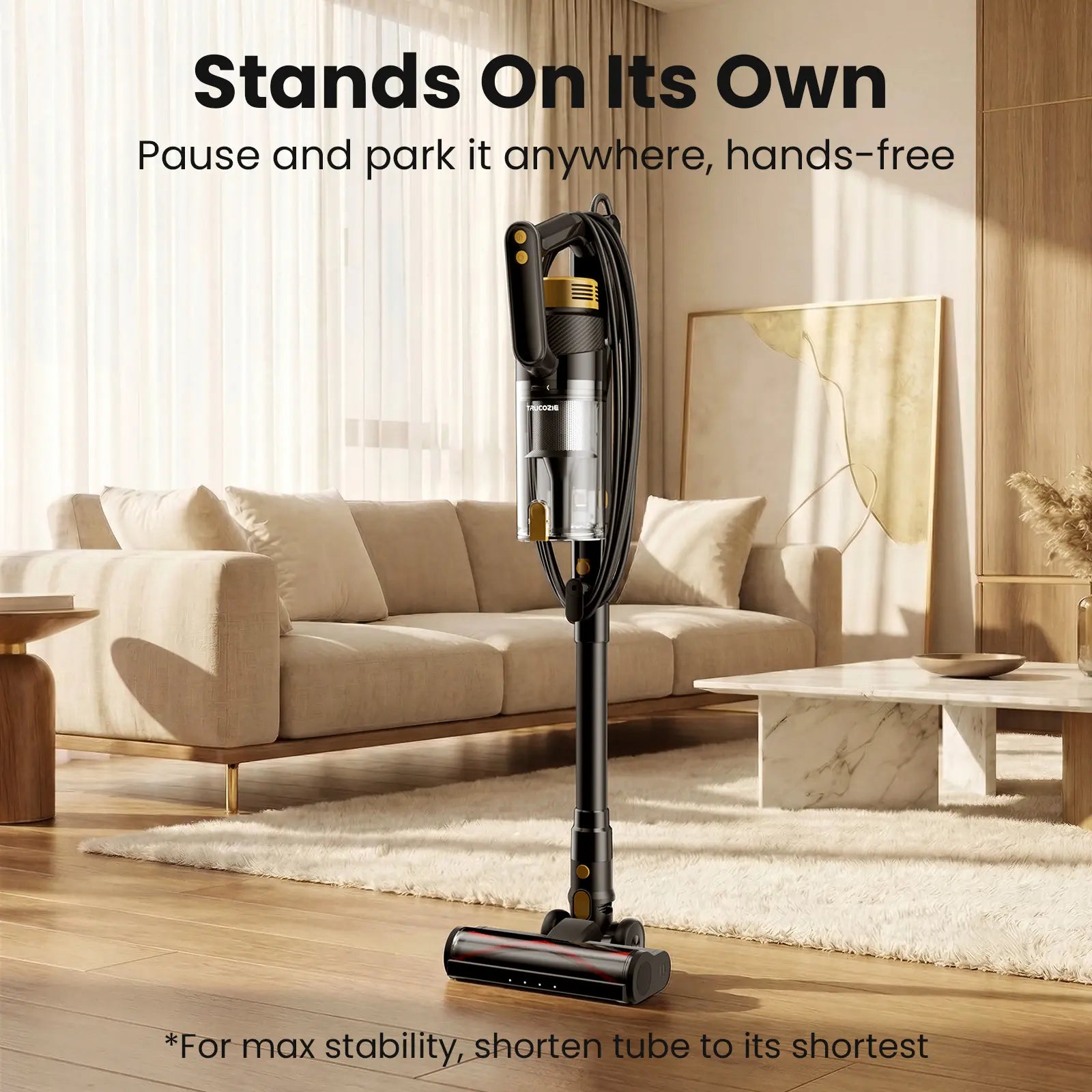 Trucozie T558 Corded Upright Vacuum Cleaner, Featuring an LED Headlight and an Extra-Large Dust Cup. Lightweight and Portable, It Perfectly Removes Pet Hair.