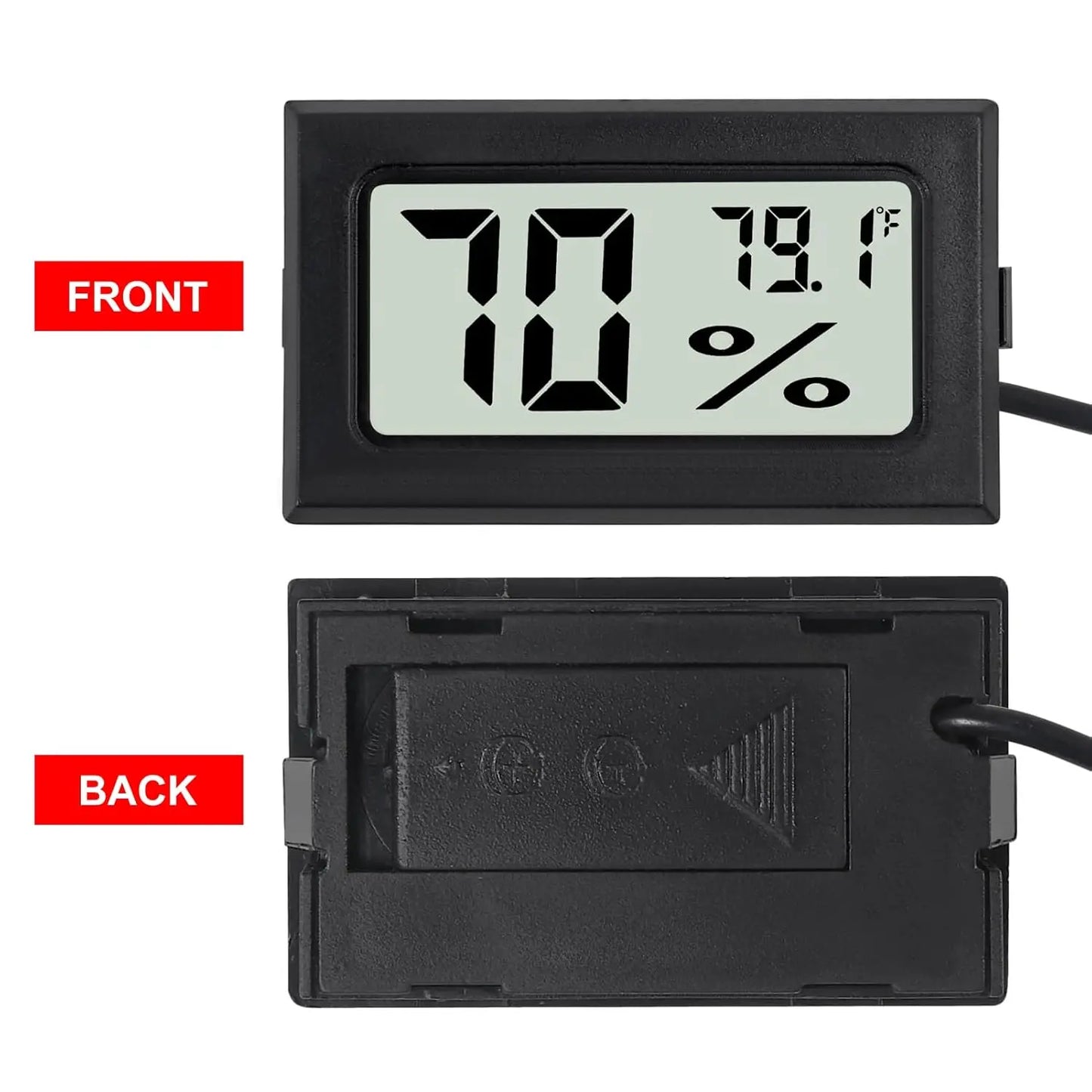 3 Count Fahrenheit Thermometer Hygrometer Mini Digital with Probe Temperature Humidity Gauge Meters Indoor LCD Display for Humidors,Greenhouse,Garden,Incubator Reptile Terrarium