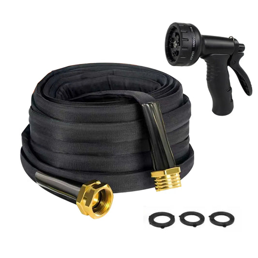 Garden Hose with 10 Function Nozzle, 50FT/100FT Lightweight Leak-Proof Heavy-Duty Flexible Water Hose, Lay Flat Kink Free High-Pressure Flexible Hose