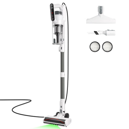 Trucozie T558 Corded Upright Vacuum Cleaner, Featuring an LED Headlight and an Extra-Large Dust Cup. Lightweight and Portable, It Perfectly Removes Pet Hair.