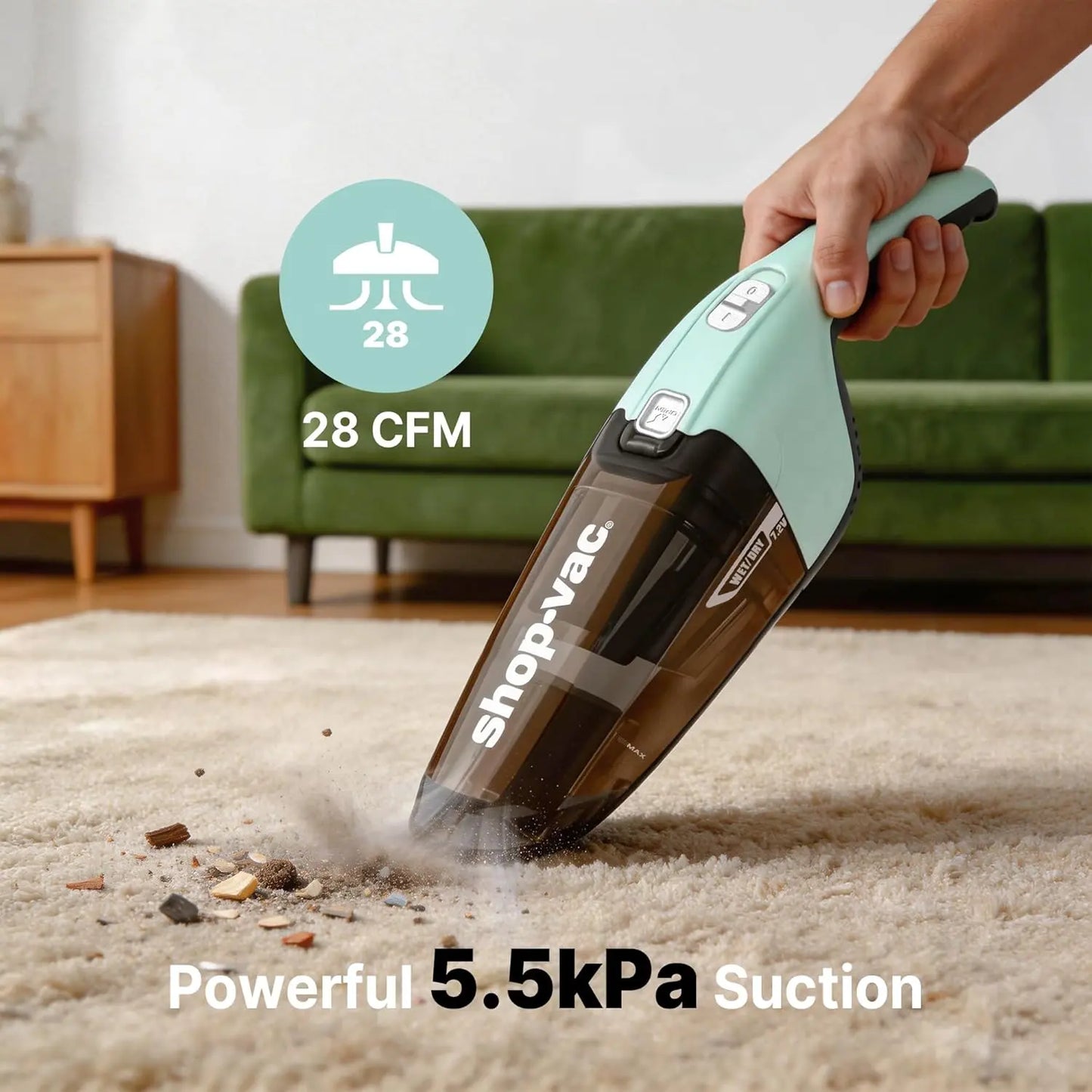 Shop-Vac Cordless Handheld Vacuum for Car & Home, Wet/Dry Portable Cleaner