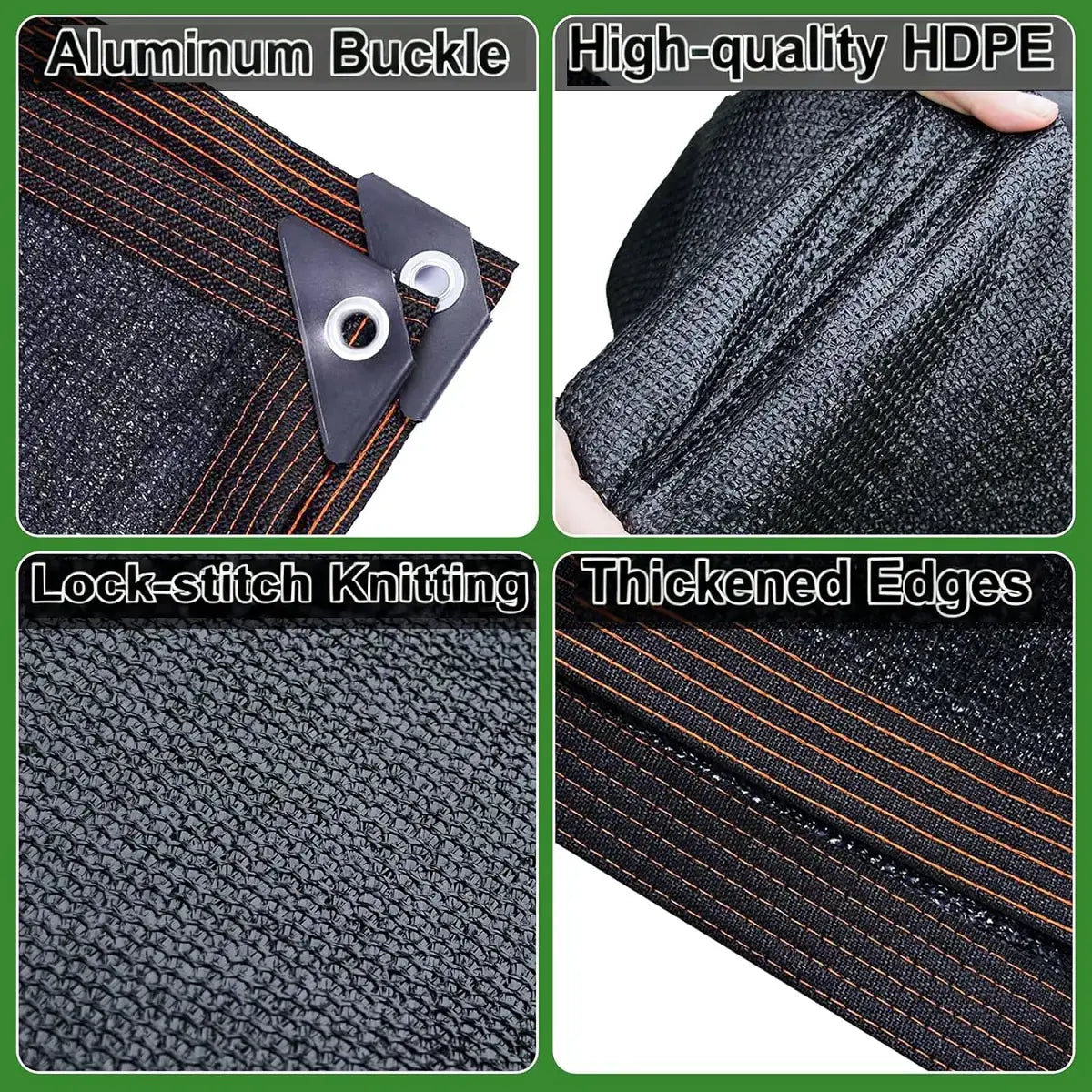 90% Blackout Cloth (Black) - 10 X 13Ft Uv-Resistant Shade Net with Reinforced Rivets, Suitable for Outdoor Adventures / Camping / Garden / Patio / Greenhouse.Mesh Shade Cloth