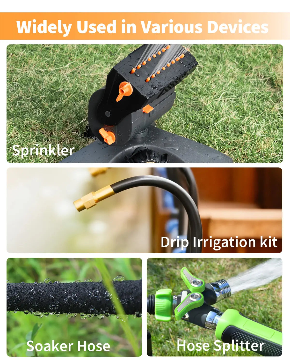 Diivoo Brass Sprinkler Timer 2 Zone, IP67 Waterproof Programmable Water Hose Timer 2 Outlet with Large Display, Rain Delay & Manual Watering for Outdoor Automatic Irrigation of Garden, Lawn, Yard