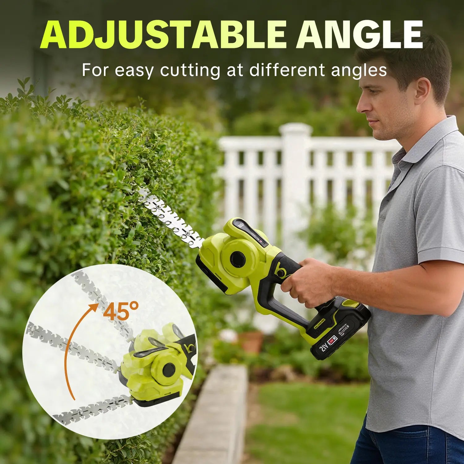 【Fathersdaygift】Seese Cordless 2-In-1 Grass Shear & Shrub Trimmer, Handheld Electric Hedge Trimmer, 2*21V Batteries,Lightweight for Lawn Hedge Garden Yard Maintenance Fathersdaygift