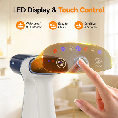 FEPPO Vacuum Steamer for Clothes, Handheld Garment Steamer with Suction, 2-In-1 Steam & Iron, LED Display, Adjustable Suction & Steam Modes, One-Hand Vacuum Steamer for Home (For 110-120V) #Summervibes