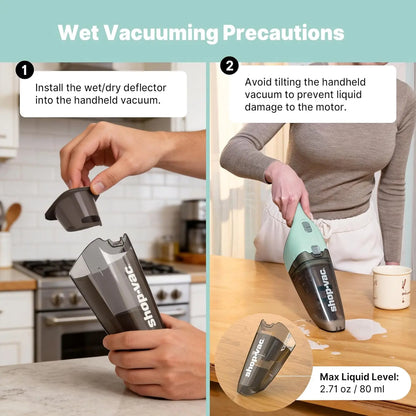Shop-Vac Cordless Handheld Vacuum for Car & Home, Wet/Dry Portable Cleaner