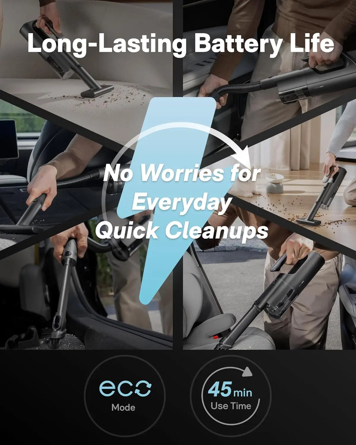 HOTO Blowvac Handheld Vacuum Cordless, Car Vacuum Cleaner with 23000Pa High Power, 3 Suction Modes, Electric Compressed Air Duster Blower for Car Interior, Desk, Boat, Home, Outdoor Fathersdaygift
