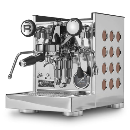 Rocket Espresso Appartamento TCA Espresso Machine and Eureka Mignon Silenzio 55 Grinder Bundle (Stainless Steel Copper/Chrome)