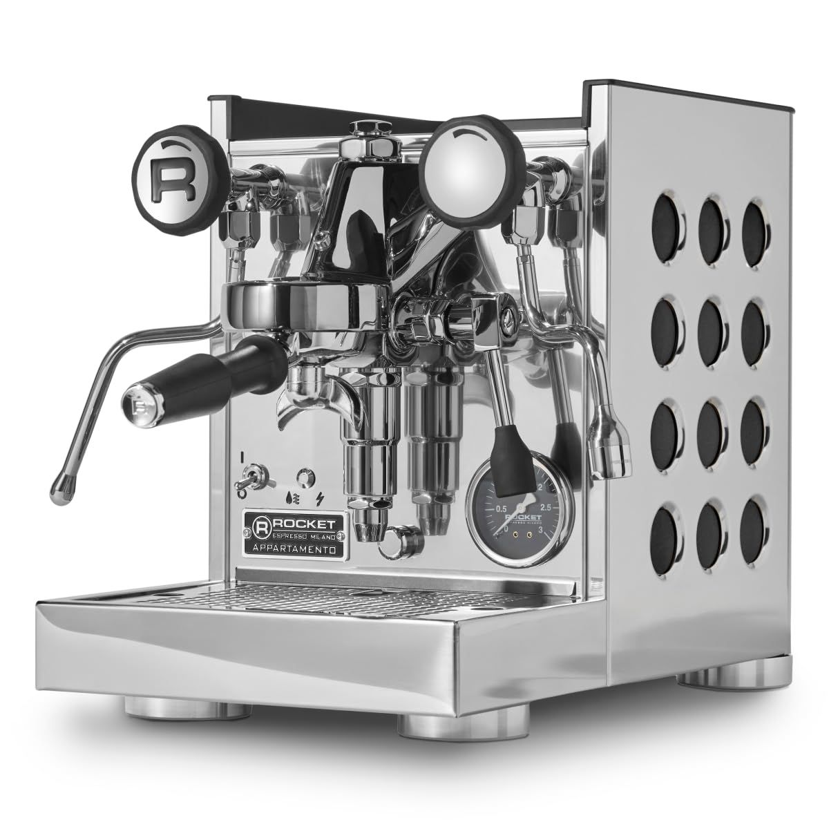 Rocket Espresso Appartamento TCA Espresso Machine and Eureka Mignon Silenzio 55 Grinder Bundle (Stainless Steel Copper/Chrome)