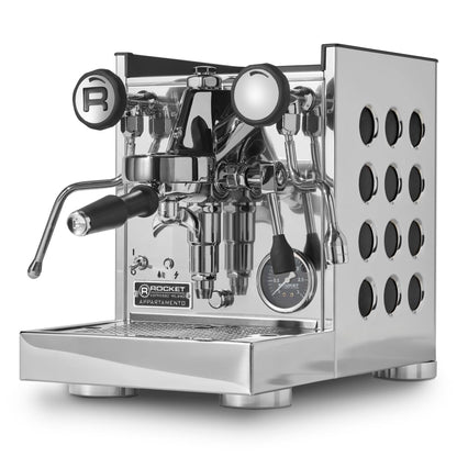 Rocket Espresso Appartamento TCA Espresso Machine and Eureka Mignon Silenzio 55 Grinder Bundle (Stainless Steel Copper/Chrome)