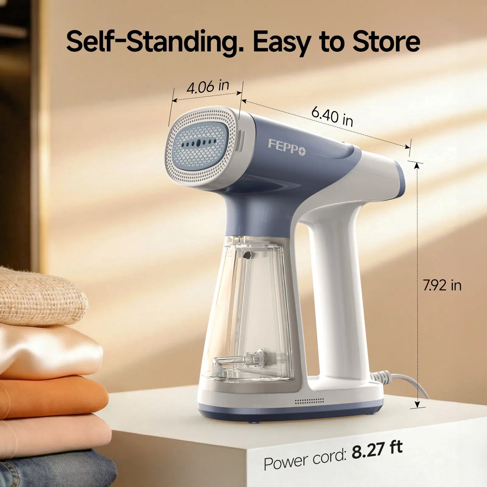 FEPPO Vacuum Steamer for Clothes, Handheld Garment Steamer with Suction, 2-In-1 Steam & Iron, LED Display, Adjustable Suction & Steam Modes, One-Hand Vacuum Steamer for Home (For 110-120V) #Summervibes