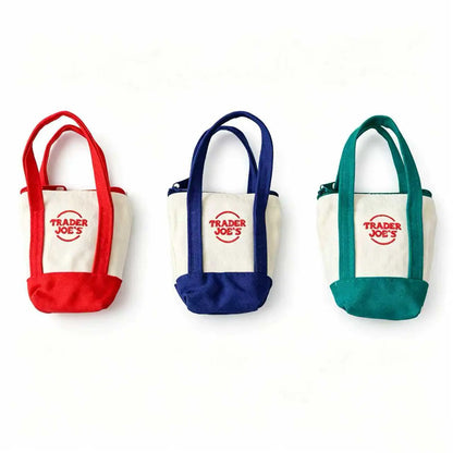 3Pcs-1Pc-Foldable Reusable Grocery Bag with Mini Tote Organizer Pouch, Lightweight Shopping Bag for Women, Portable Eco Tote with Small Canvas Insert for Travel, Storage and Daily Use