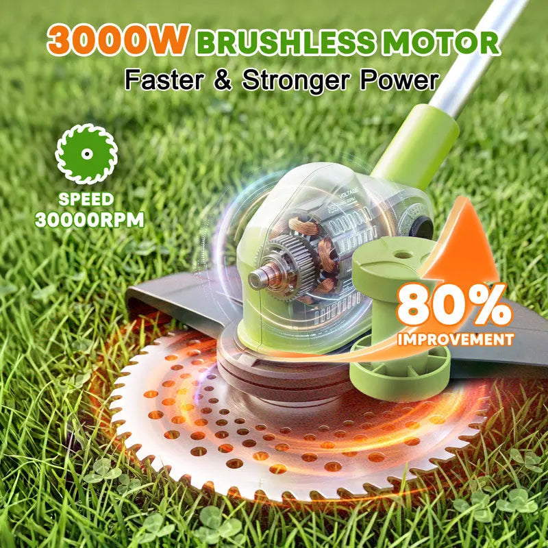 12-Inch Electric String Trimmer with Removable 4-Wheel Base