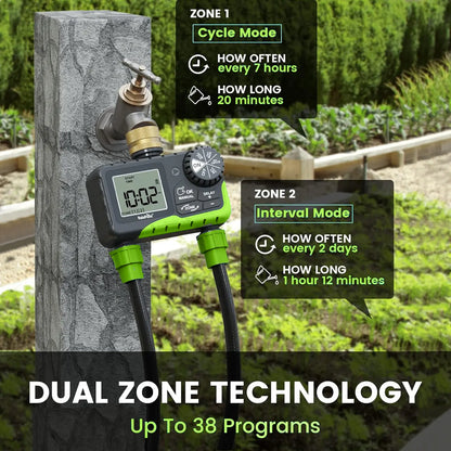 Rainpoint Smart Programmable Digital Hose Watering Timer for Outdoor Garden Irrigation with Rain Delay, Manual, and Auto Drip Features