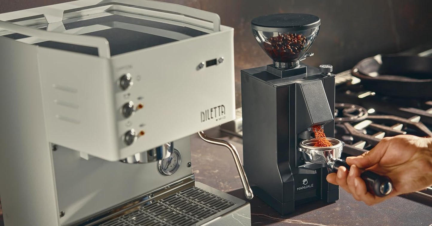 Eureka Mignon Notte Espresso Grinder | 150g | 50mm Steel Burrs | Stepless | Black
