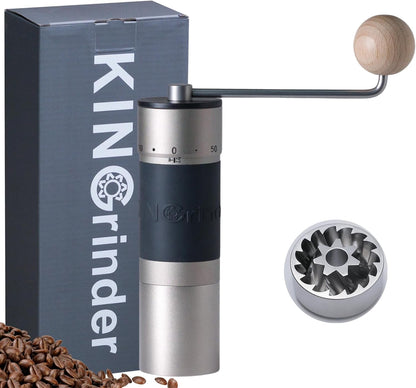 KINGrinder K6 Manual Coffee Grinder – 16-Micron Precision Hand Grinder