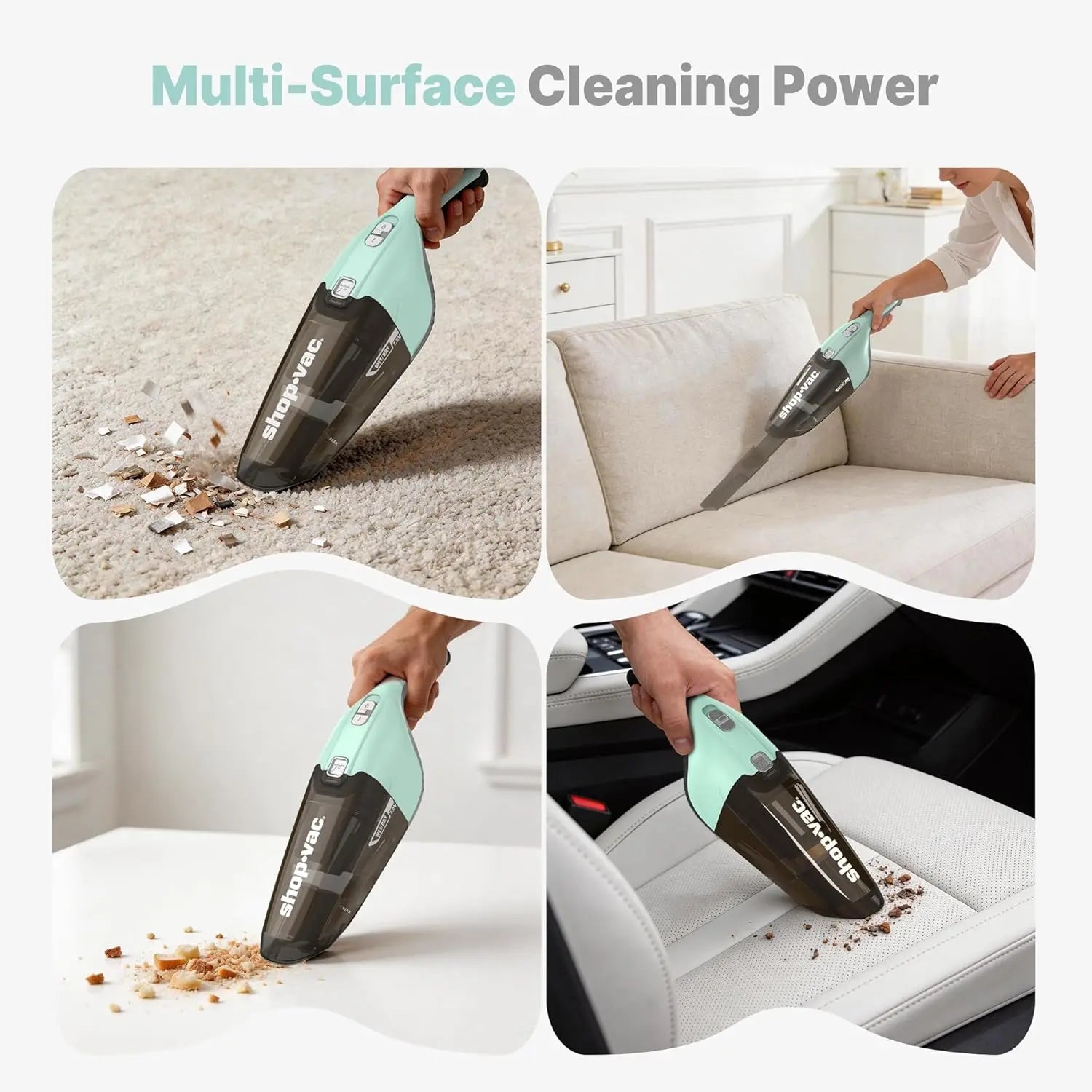 Shop-Vac Cordless Handheld Vacuum for Car & Home, Wet/Dry Portable Cleaner