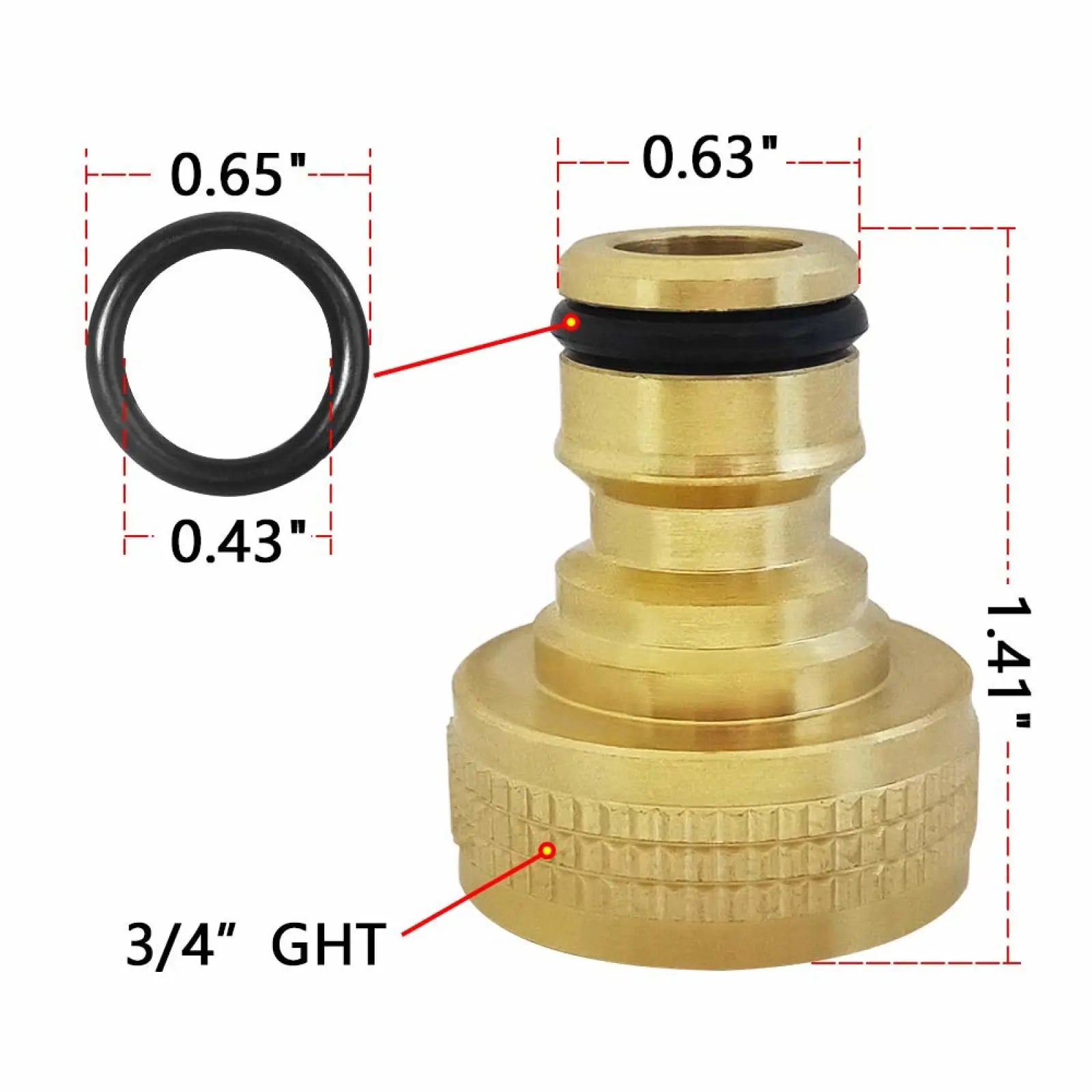 Garden Hose Quick Connector, 1 Set Solid Brass 3/4 Inch GHT Thread Fitting, No-Leak Water Hose Female & Male Adapter, Garden Hose Connectors, Summer Gardening Tool Accessories