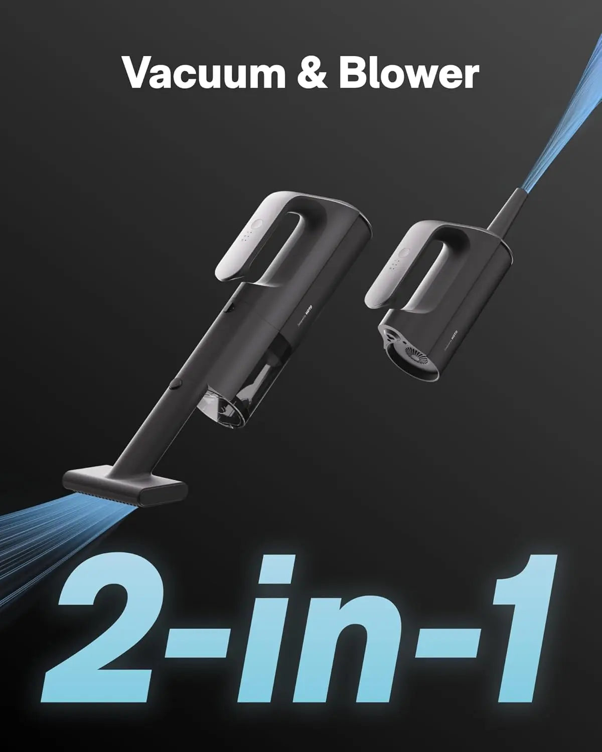 HOTO Blowvac Handheld Vacuum Cordless, Car Vacuum Cleaner with 23000Pa High Power, 3 Suction Modes, Electric Compressed Air Duster Blower for Car Interior, Desk, Boat, Home, Outdoor Fathersdaygift