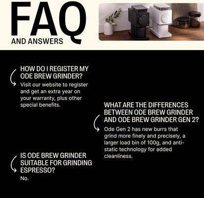 Fellow Ode Gen 2 Brew Grinder – Precision Electric Coffee Grinder (Matte Black)