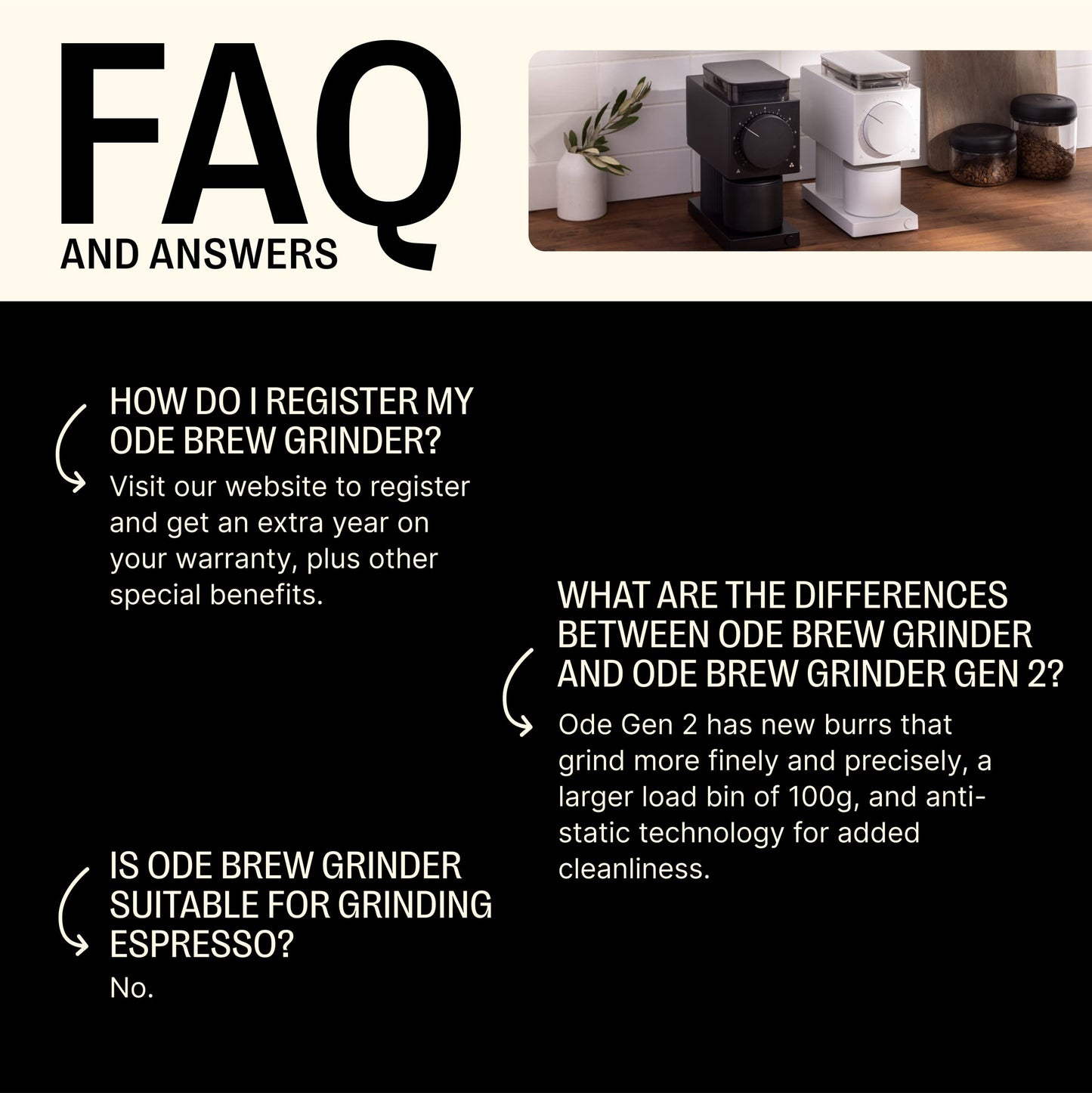 Fellow Ode Gen 2 Brew Grinder – Precision Electric Coffee Grinder (Matte Black)