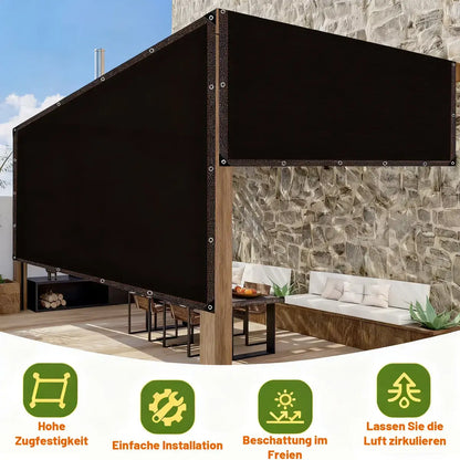 90% Blackout Cloth (Black) - 10 X 13Ft Uv-Resistant Shade Net with Reinforced Rivets, Suitable for Outdoor Adventures / Camping / Garden / Patio / Greenhouse.Mesh Shade Cloth