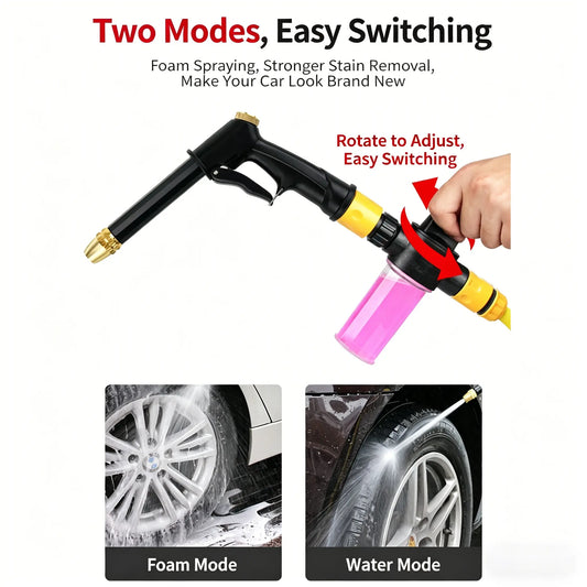 High-Pressure Garden Sprayer Nozzle, Heavy-Duty Watering Spray for Outdoor Use, Pet Bathing, Car Washing, Cleaning, and Irrigation, Adjustable Spray Nozzle