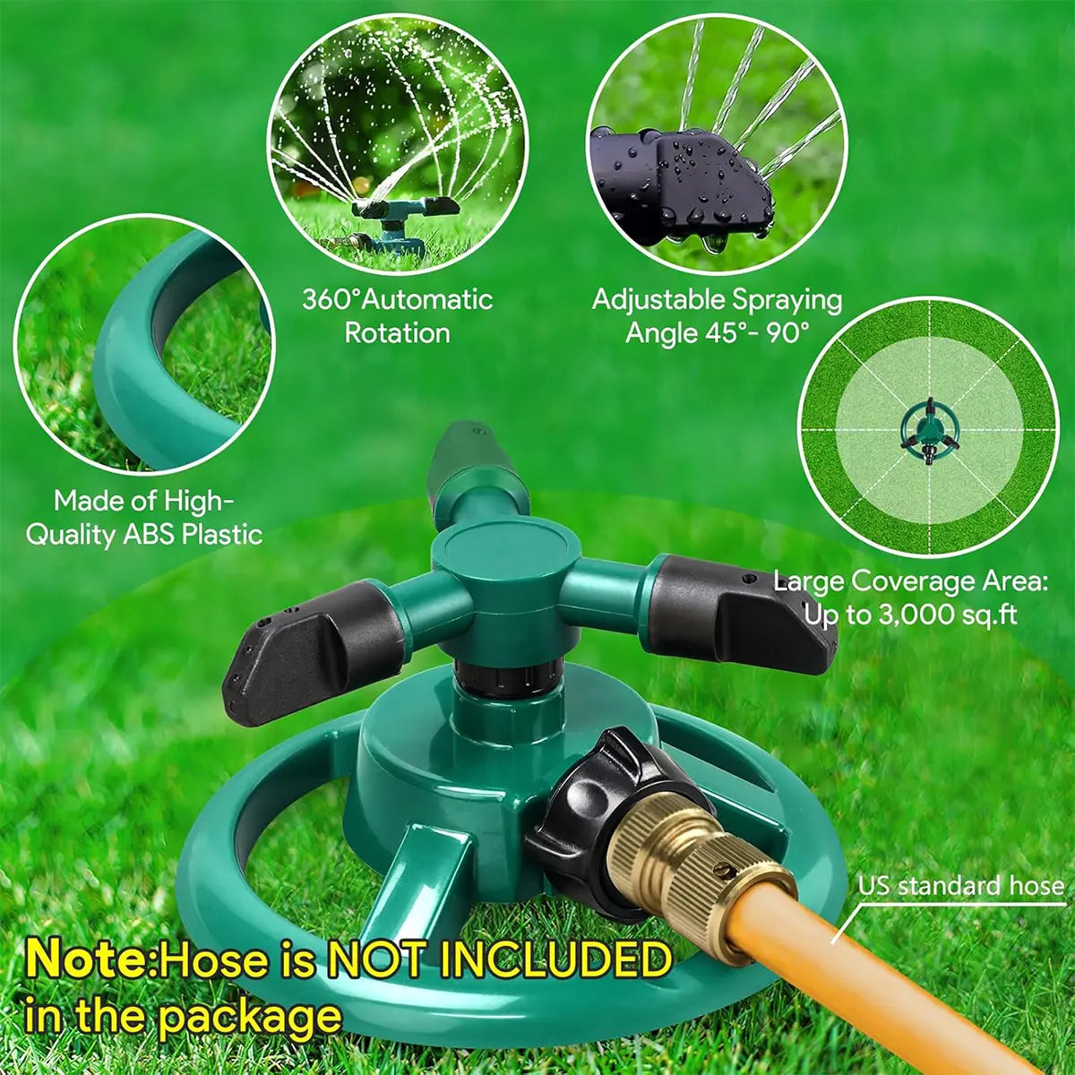Sprinklers for Yard, Water Sprinkler for Lawn, 360 Degree Rotating Lawn Sprinkler for Yard Large Area, Sprinklers for Kids, Pets Playing,Father'S Day Gift
