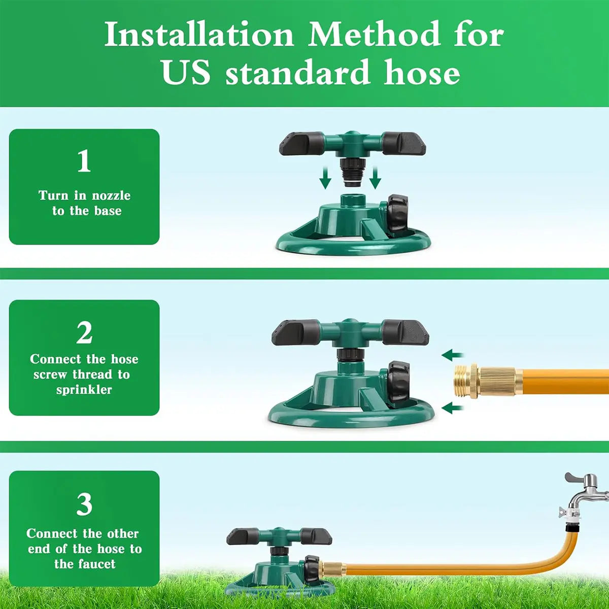 Sprinklers for Yard, Water Sprinkler for Lawn, 360 Degree Rotating Lawn Sprinkler for Yard Large Area, Sprinklers for Kids, Pets Playing,Father'S Day Gift