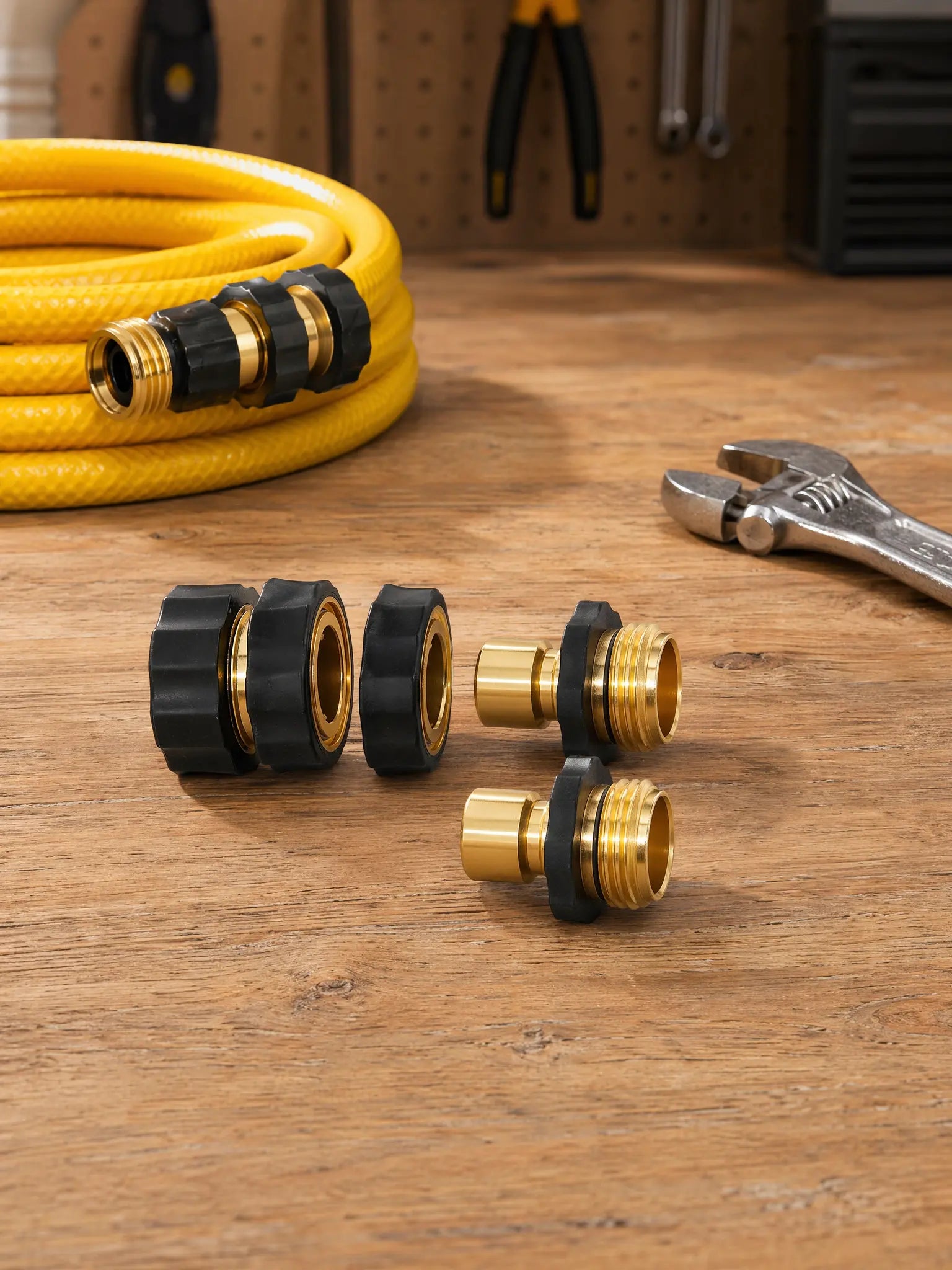 3/4" Garden Hose Quick Connectors (6 Pack) - Leak-Proof Male-Female Adapters, No-Tool Instant Connect Garden Accessories for Backyard, Outdoor Use & Car Wash, Outdoor Garden Accessories