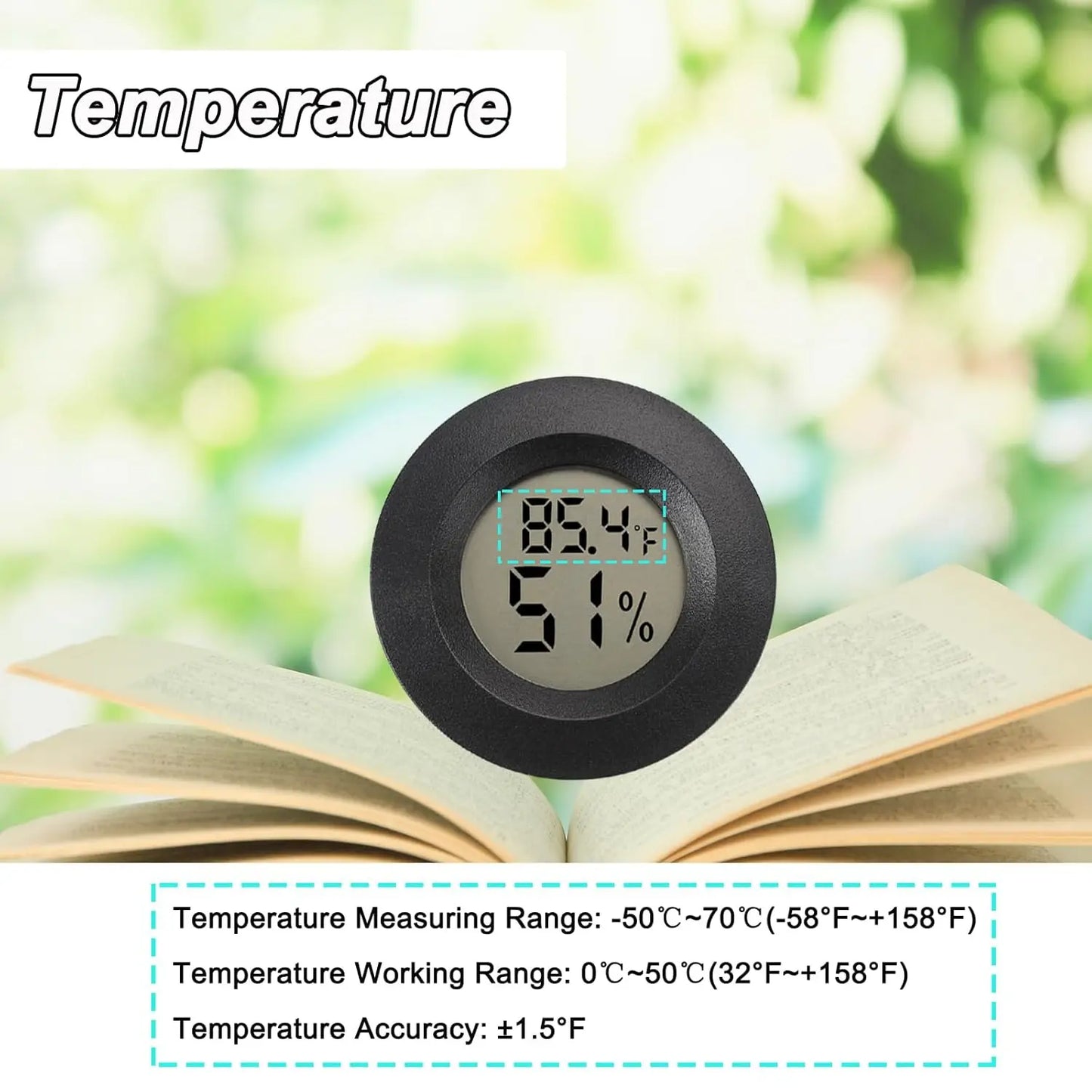 Mini Hygrometer Digital Humidity Meter 2 Pack Hygrometer Indoor/Outdoor Humidity Reptile for Greenhouse Garden Cellar Fahrenheit(?)/ Celsius(?)
