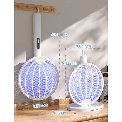 WINDLAB 2 in 1 Mosquito Killer Racket, 4000V Foldable Electric Fly Swatter with Charging Base & Purple Light, Rechargeable 1800Mah Bug Zapper Indoor for Home, Patio, Backyard, Camping Use