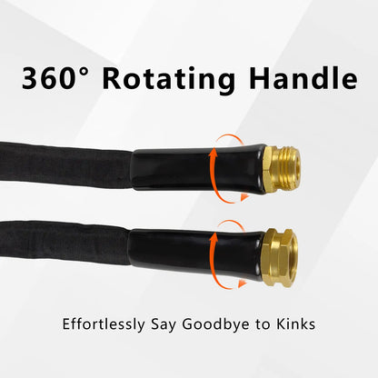 Garden Hose with 10 Function Nozzle, 50FT/100FT Lightweight Leak-Proof Heavy-Duty Flexible Water Hose, Lay Flat Kink Free High-Pressure Flexible Hose
