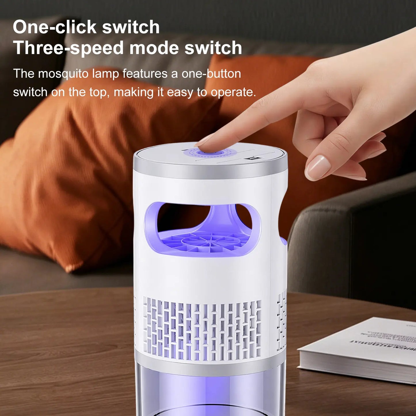 Gainstarx Indoor Insect Trap with Bait Included Light and Suction Non Zapper Flying Bug Catcher for Mosquitoes Fruit Flies Gnats and Moths Home Use