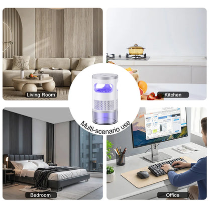 Gainstarx Indoor Insect Trap with Bait Included Light and Suction Non Zapper Flying Bug Catcher for Mosquitoes Fruit Flies Gnats and Moths Home Use