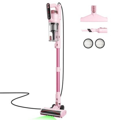 Trucozie T558 Corded Upright Vacuum Cleaner, Featuring an LED Headlight and an Extra-Large Dust Cup. Lightweight and Portable, It Perfectly Removes Pet Hair.