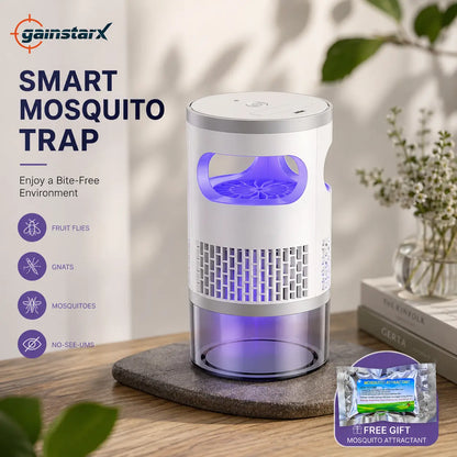 Gainstarx Indoor Insect Trap with Bait Included Light and Suction Non Zapper Flying Bug Catcher for Mosquitoes Fruit Flies Gnats and Moths Home Use