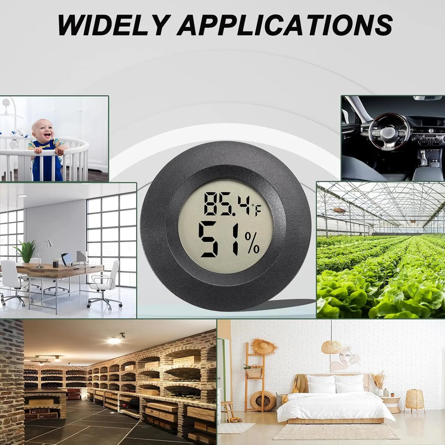 Mini Hygrometer Digital Humidity Meter 2 Pack Hygrometer Indoor/Outdoor Humidity Reptile for Greenhouse Garden Cellar Fahrenheit(?)/ Celsius(?)