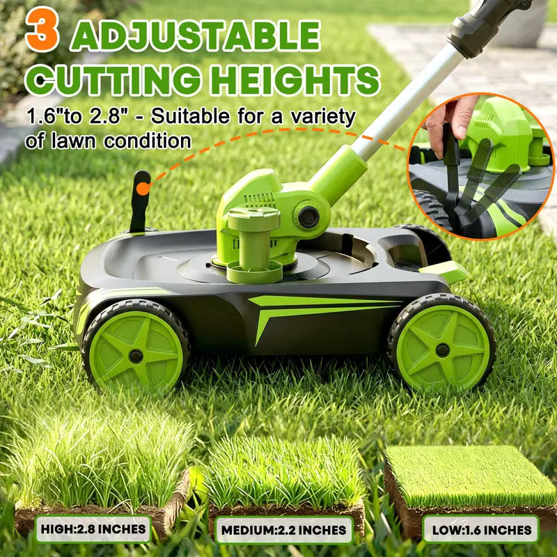 12-Inch Electric String Trimmer with Removable 4-Wheel Base