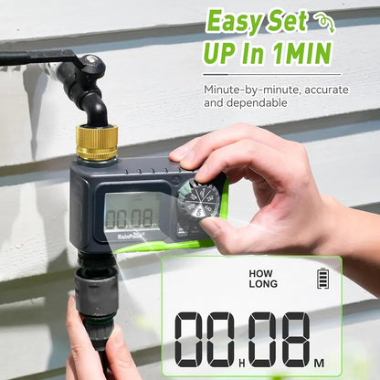 Rainpoint Smart Programmable Digital Hose Watering Timer for Outdoor Garden Irrigation with Rain Delay, Manual, and Auto Drip Features