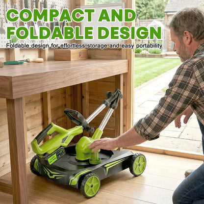 12-Inch Electric String Trimmer with Removable 4-Wheel Base