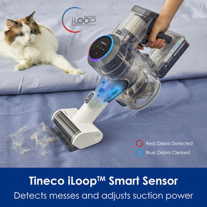 TINECO Pure One S11 Ultra Smart Cordless Stick Vacuum Cleaner - Rechargeable, Anti-Tangle Zerotangle Brush, Lightweight, Quiet, Powerful Suction, Detachable Handheld Convertible, Multiple Attachments, Smart App Integration, Docking Station